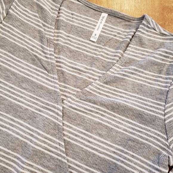 DNA Couture Striped Wrap Bodysuit - Picture 3 of 6